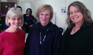 Amaze CEO, Fiona Sharkie, left, with Victoria Police Assistant Commissioner Lucinda Nolan middle, and Amaze Information Team Member Janet  Bailie