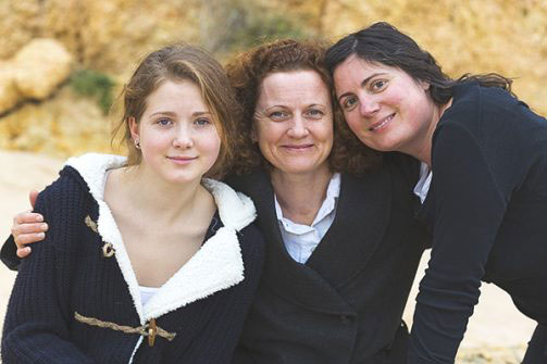 Woman with two daughters